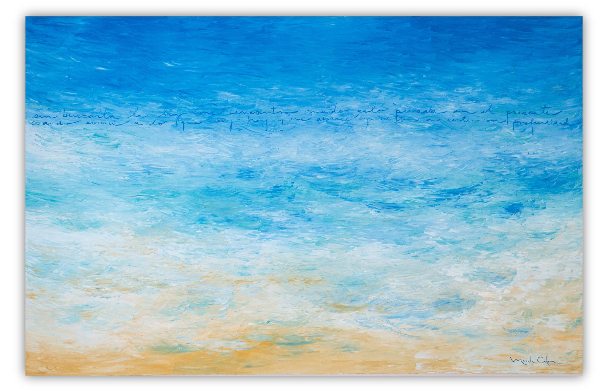 EL LENGUAJE DE LO INVISIBLE by Marcela Cadena – Abstract painting in soft, neutral tones